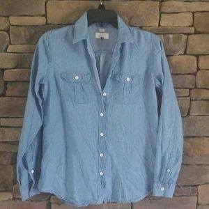 Ann Taylor LOFT Chambray Button Down Shirt.